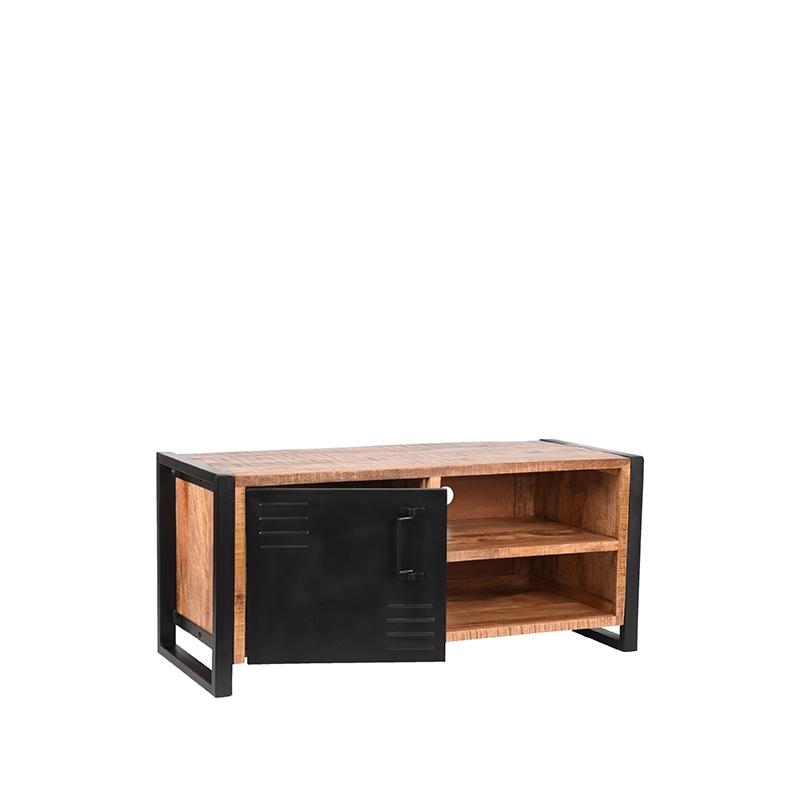 Tv-meubel Brussels - Rough - Mangohout - 115 cm Tv-meubel Brussels - Rough - Mangohout - 115 cm