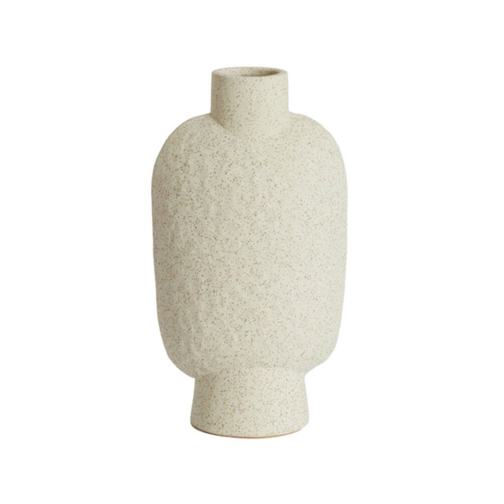 Vaas deco Namtu keramiek mat creme S