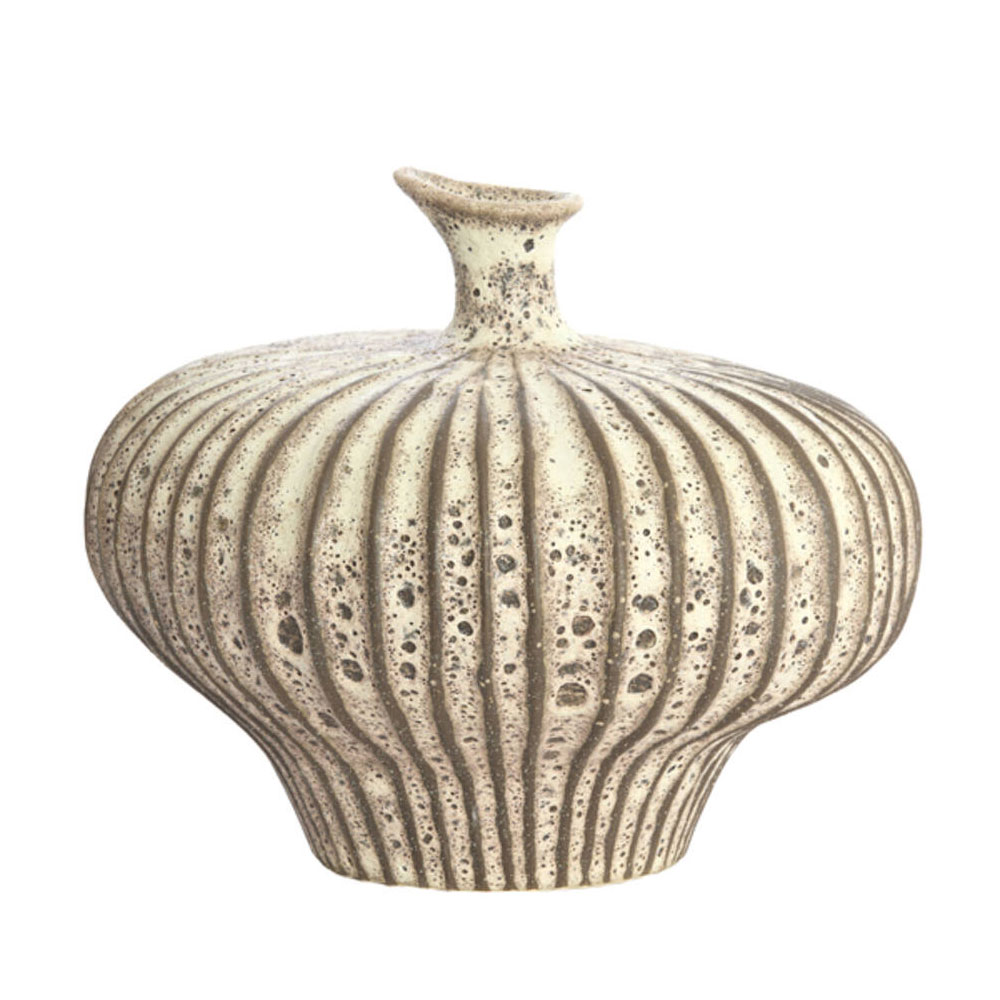 Vaas deco Nevano mat donker bruin creme m