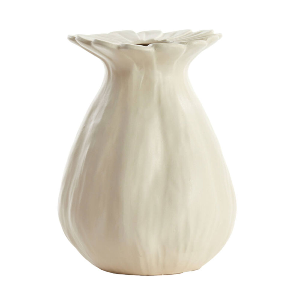 Vaas deco Rewa keramiek creme L