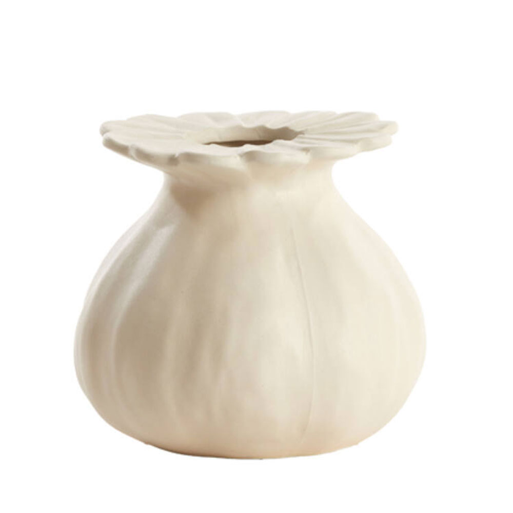 Vaas deco Rewa keramiek creme S