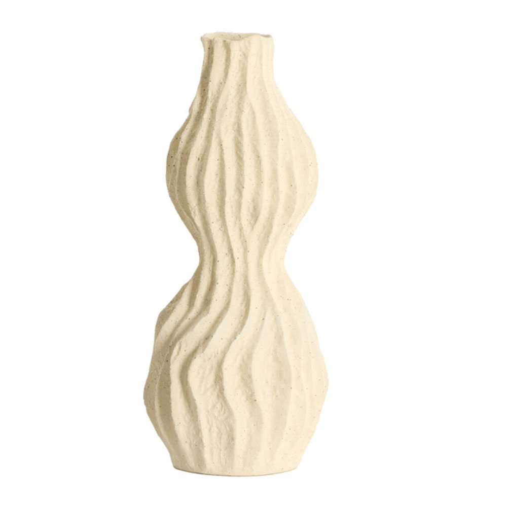Vaas deco Vania keramiek creme M