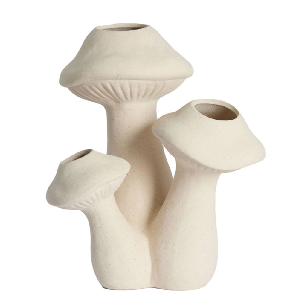 Vaas Mushroom Keramiek matt cream L