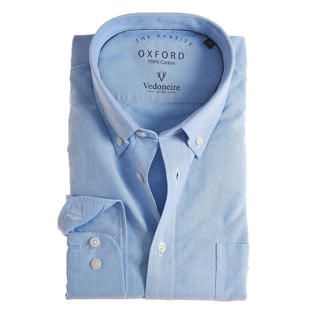VARSITY LONG SLEEVE OXFORD herenshirt Blue VARSITY LONG SLEEVE OXFORD herenshirt Blue