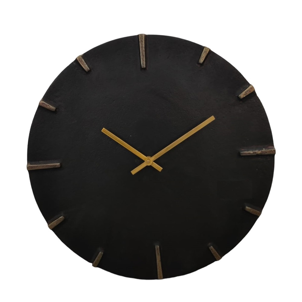 Wandklok Black gold Dashes S