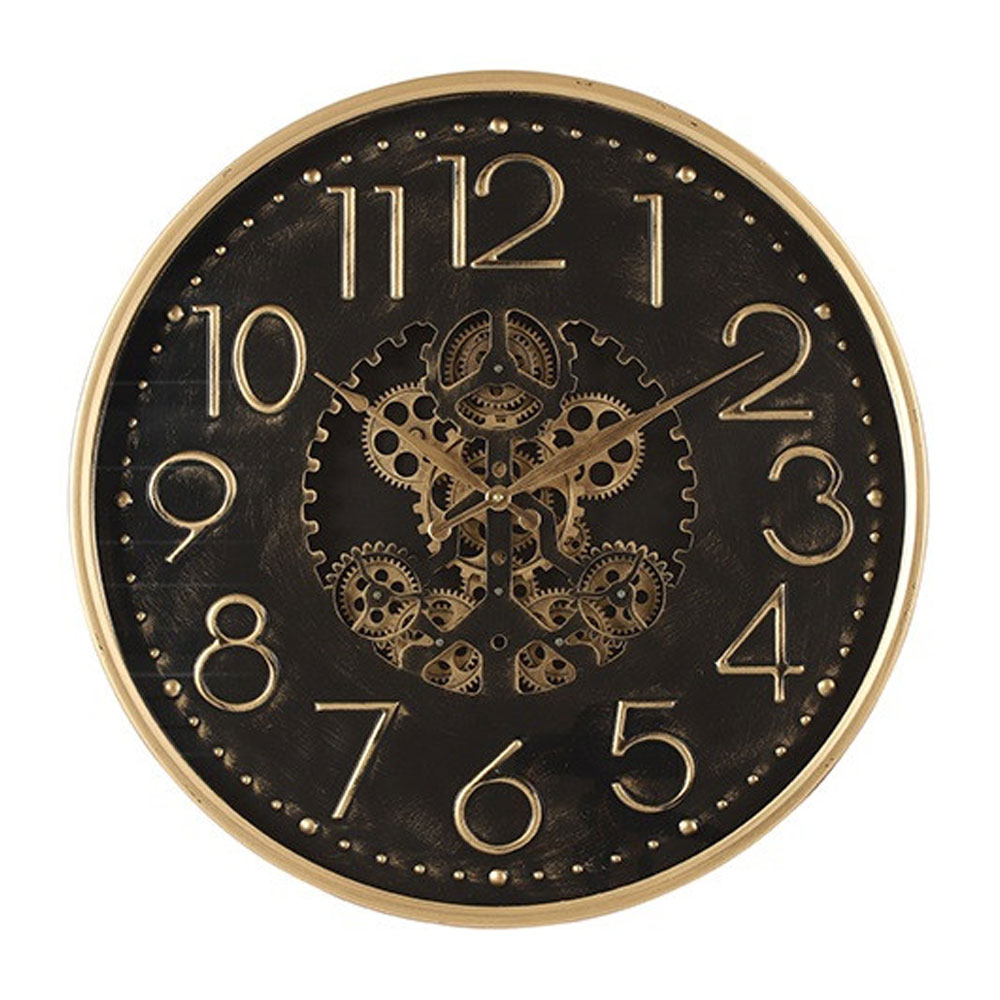 Wandklok Tasma zwart/goud S