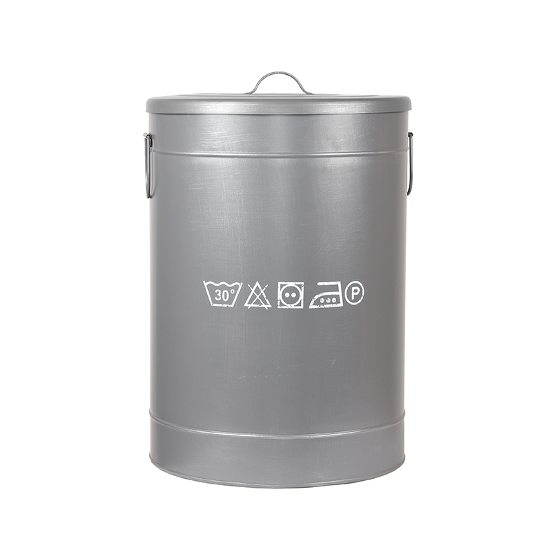 Opbergblik Wasmand - Grijs - Metaal - L Opbergblik Wasmand - Grijs - Metaal - L