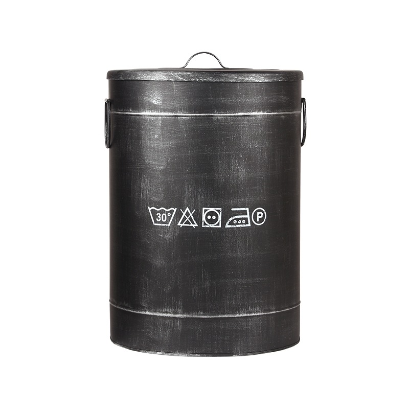 Opbergblik Wasmand - Zwart - Metaal - L Opbergblik Wasmand - Zwart - Metaal - L