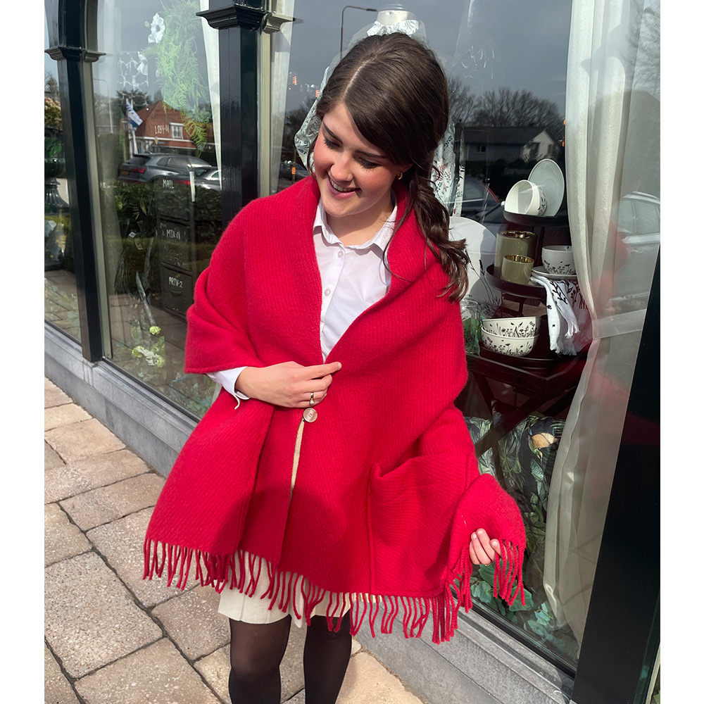 Wintersjaal met zakken red